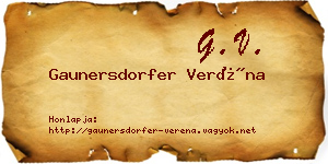Gaunersdorfer Veréna névjegykártya